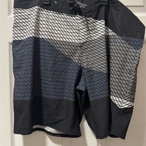 Quiksilver Black and White Geometric Swim Shorts